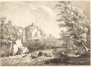 嵐が通り過ぎる川の風景 作： Jean Jacques de Boissieu
