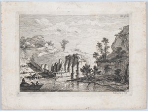 水道橋の廃墟、1763 年。 作： Jean Jacques de Boissieu