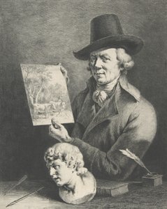 牛のいる自画像」1796年 作： Jean Jacques de Boissieu