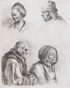 4つの頭の研究、1770年。