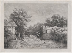 1782 年にルイスダールが描いた水車小屋。