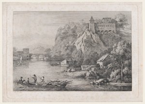 リヨンの裸足のカルメル会修道院の眺め、1807年。