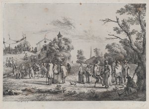 村の祭典、1773 年。 作： Jean Jacques de Boissieu