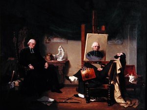 画家とモデル（油彩・キャンバス 作： Jean Jalabert