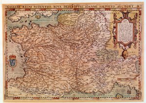 ジャン・ジョリヴェによるフランスの地図 (16 世紀) 1570 年、パリ、B.N.