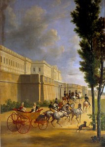 ナポレオン（1769-1821）とマリー・ルイーズ（1791-1847）のコンピエーニュでの狩猟への出発（1811年） ジョセフ・ビドー（1758-1846）による絵画 1811年 日。2.1x0.9 m パリ、マルモッタン美術館