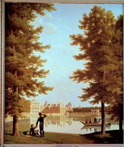 皇帝ナポレオン1世（1769-1821）とマリー・ルイーズのフォンテーヌブローの鯉の池でのプロムナード ジョゼフ・ビドー（1758-1846）の絵画 1810年 日2,28x1,74 m パリ、マルモッタン美術館 作： Jean Joseph Bidault