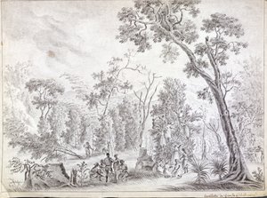 19世紀初頭のラレユニオンでのクローブの収穫 作： Jean Joseph Patu de Rosemont