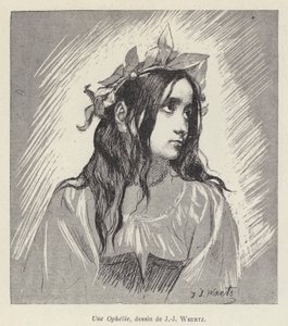 オフィーリア（リトグラフ 作： Jean Joseph Weerts