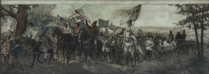 ソルボンヌ大学名誉宮廷ギャラリーの装飾のためのスケッチ：1894年から1903年にかけての「ランディット祭」（油彩） 作： Jean Joseph Weerts