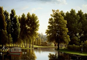 フランス語：Le parc à Mortefontaine モルトフォンテーヌ公園 作： ジャン・ジョセフ・ザビエル・ビダル