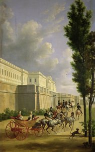 ナポレオン1世（1769-1821）とマリールイーズ（1791-1847）がコンピエーニュで狩りに出発、1811年 作： Jean Joseph Xavier Bidauld