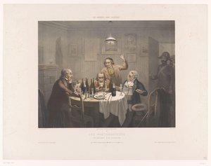 警察は飲酒男性のグループを妨害します Les perturbateurs / The Disturbers / Die Polizeistunde (オブジェクトのタイトル) 笑いの美術館（シリーズタイトル） Le musée des rieurs (オブジェクトのシリーズ タイトル) 作： Jean Julien Jacott