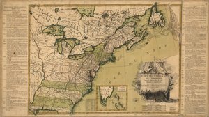1783 年の平和条約後のアメリカ合衆国の地図。 作： Jean Lattré