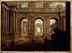 架空の宮殿の眺め ジャン・ルメール（1598-1659）の絵画 17世紀 パリ、ルーヴル美術館 作： Jean Lemaire