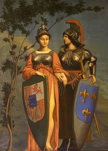 1659年にフランスとスペインの間で締結されたピレネー条約のアレゴリー（油彩・キャンバス 作： Jean Leon Gerome