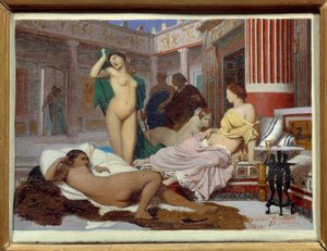 ギリシャの室内。ジャン・レオン・ジェローム（1824-1904）の絵画 作： Jean Leon Gerome