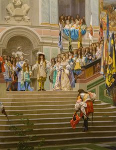 ルイ2デブルボンコンデのレセプションは、ルイ14世によるグランドコンデ14ベルサイユ1674年に言った 作： Jean Leon Gerome