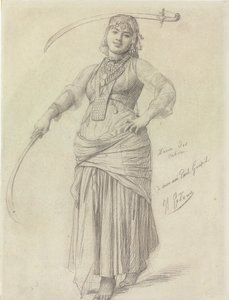 セイバーダンス（紙に鉛筆） 作： Jean Leon Gerome