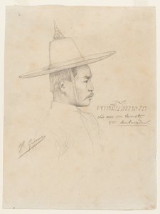 「フォンテーヌブローでのシャム大使の歓迎」のための習作 作： Jean Leon Gerome