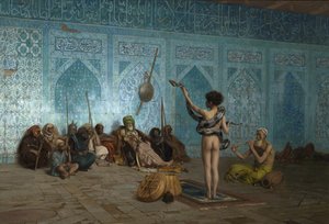 ヘビ使い、c.1879 作： Jean Leon Gerome