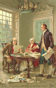 ペンシルバニア州フィラデルフィアでのアメリカ合衆国独立宣言の起草 作： Jean Leon Gerome Ferris