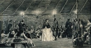 スペインの田舎の伝統的な踊り「エル・ガトー（猫）」。 作： Jean Leon Palliere