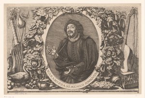 Scaramuccia (Scaramouche) のデロールの Tiberio Fiorilli の肖像 作： Jean Lepautre (attributed to)