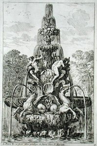 1661年に出版された「イタリア式の噴水と水飲み場」に掲載されている噴水（彫刻）。