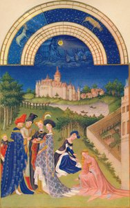 4 月 - ドゥルダン城、15 世紀、1939 年。 作： Jean Limbourg