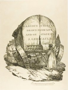 馬が引くワゴン、生と石から描かれた様々な主題のタイトルページ（英語組曲） 作： Jean Louis André Théodore Géricault