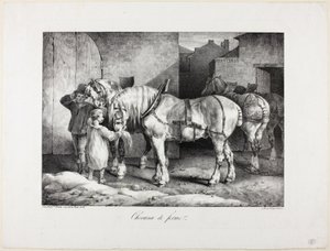 牧場の馬 作： Jean Louis André Théodore Géricault