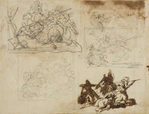 騎馬戦のための4つのスケッチ 作： Jean Louis André Théodore Géricault