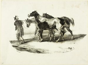 スキナーに誘導される馬たち 作： Jean Louis André Théodore Géricault