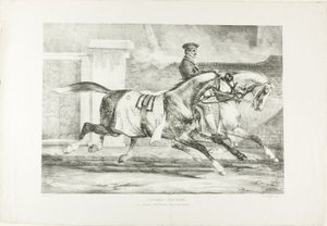 運動する馬たち（6）：石に描かれたさまざまな題材から 作： Jean Louis André Théodore Géricault