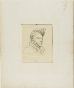 軍帽をかぶった青年の肖像 作： Jean Louis André Théodore Géricault