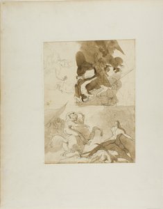 騎兵隊の戦いのスケッチ 作： Jean Louis André Théodore Géricault