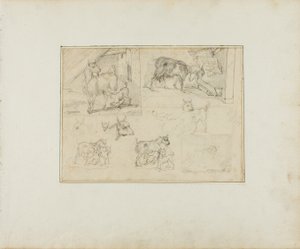 ヤギのスケッチ 作： Jean Louis André Théodore Géricault