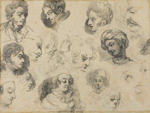 頭部のスケッチ 作： Jean Louis André Théodore Géricault