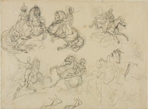 東洋騎手スケッチ 作： Jean Louis André Théodore Géricault