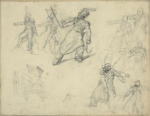 擲弾兵と軍需カートの研究 作： Jean Louis André Théodore Géricault