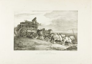 石の上の生活から描かれた様々な主題より、石炭ワゴン、プレート7 作： Jean Louis André Théodore Géricault