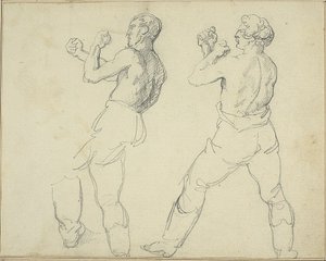 左を向く2人のボクサー 作： Jean Louis André Théodore Géricault