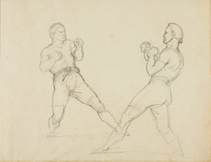 二人のボクサーのスパーリング 作： Jean Louis André Théodore Géricault