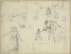 様々な研究 作： Jean Louis André Théodore Géricault
