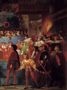 1506年5月14日、国王ルイ12世がトゥールの州知事に「民衆の父」を宣言 Detail.ジャン・ルイ・ベザール（1799-1861）による絵画 作： Jean Louis Bezard