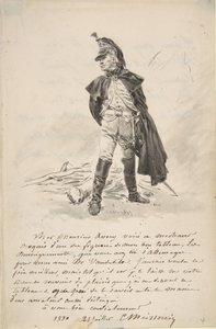 サミュエル・P・エイブリーへの軍人の絵を描いた手紙、1880年。 作： Jean Louis Ernest Meissonier