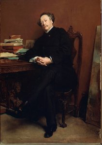 1877年のアレクサンドル・デュマ・ジュニア（1824-1895）の肖像 ジャン・ルイ・アーネスト・ミーソニエ（1815-1891）による絵画。ヴェルサイユ宮殿美術館（Musee des Chateaux de Versailles 作： Jean Louis Ernest Meissonier