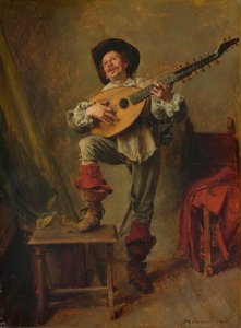 テオルボを演奏する兵士（1865年 作： Jean Louis Ernest Meissonier