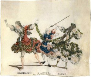 ガエターノ・ヴェストリスによるバレエ「エンディミオン」の衣装デザイン、1773～1778年。 作： Jean Louis Fesch